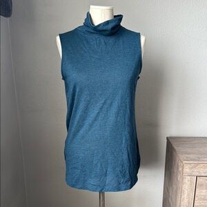 LOFT - Sleeveless Blue Turtleneck Top
